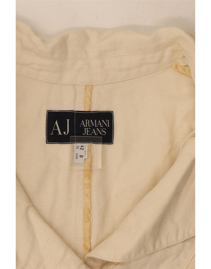 ARMANI JEANS Jachetă Blazer Crop 3 Buttons pentru femei US 6 Medium Off White