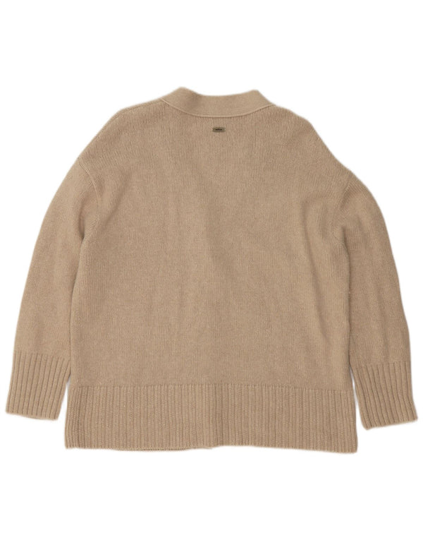 Pulover cardigan supradimensionat pentru femei Barbour UK 10 mic, bej, bumbac