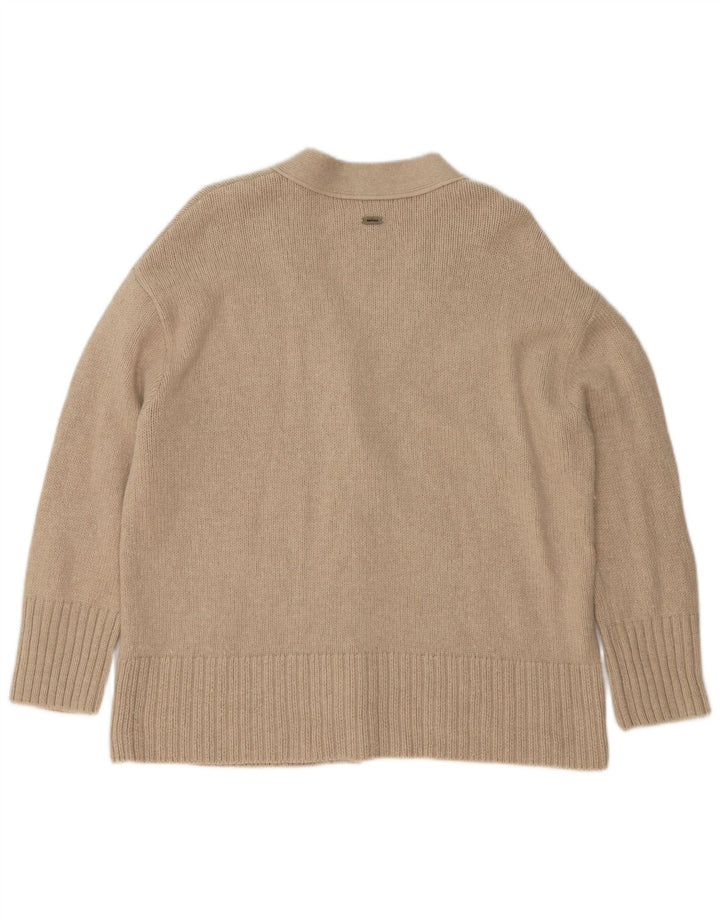 Pulover cardigan supradimensionat pentru femei Barbour UK 10 mic, bej, bumbac
