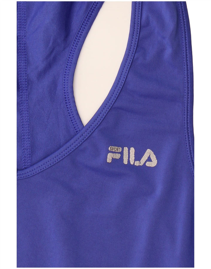 FILA Womens Vest Top UK 16 Large Blue Polyester