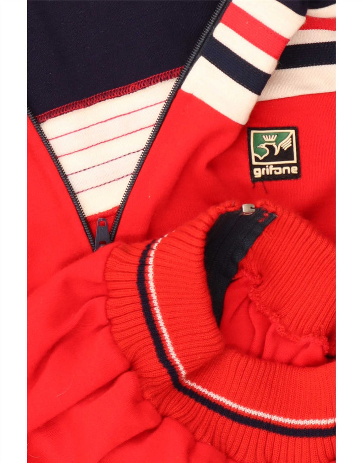 Pulover cardigan pentru bărbați Grifone cu fermoar complet IT 50 roșu mediu acrilic colorat