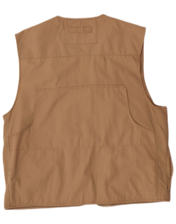 VINTAGE Gilet utilitar pentru bărbați UK 40, mare, bej, poliester