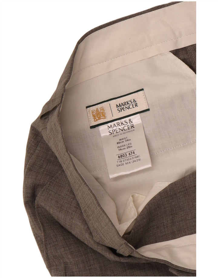 Marks & Spencer Pantaloni drepți pentru bărbați L34 L27 Poliester gri