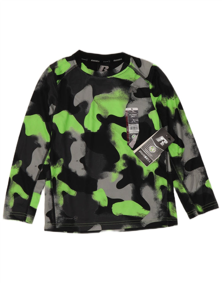 Russell Athletic pentru băieți Dri-Power Top cu mânecă lungă 6-7 ani, mic, negru