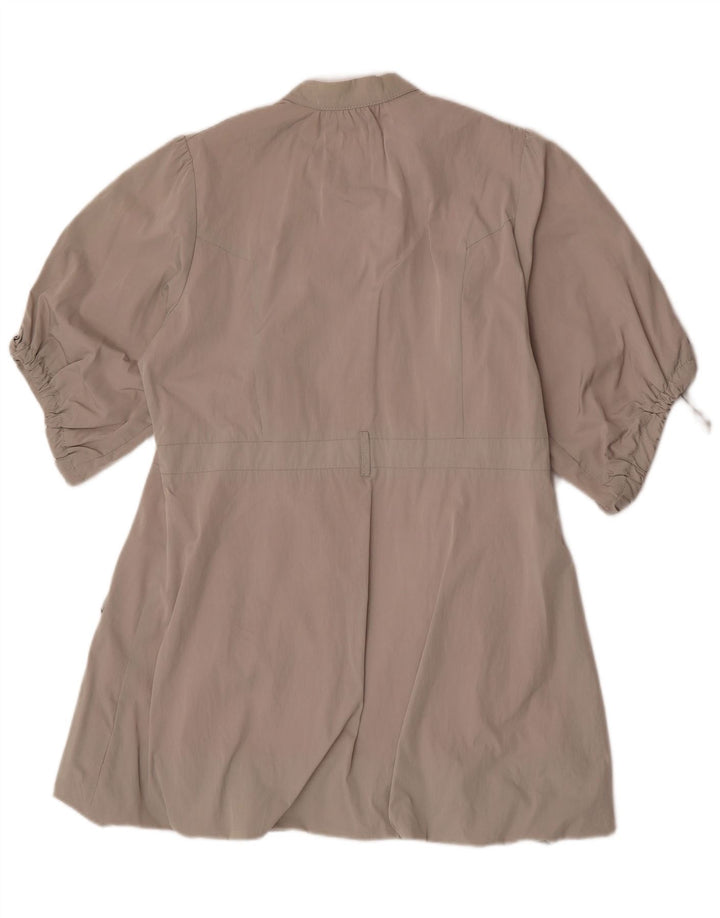 Dkny haină pentru femei cu mâneci 3/4 dublu piept UK 16 mare poliester gri