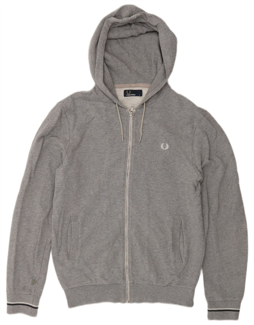 Pulover Fred Perry pentru bărbați, cu fermoar, bumbac, gri mic