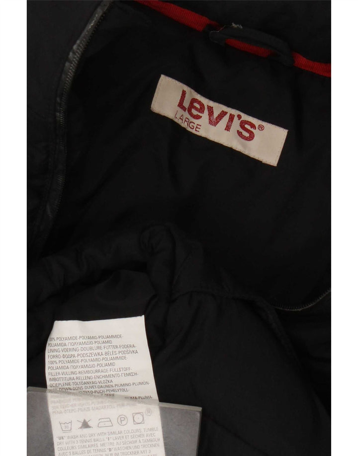 Gilet căptușit cu glugă Levi's pentru bărbați UK 40 Poliamidă neagră mare