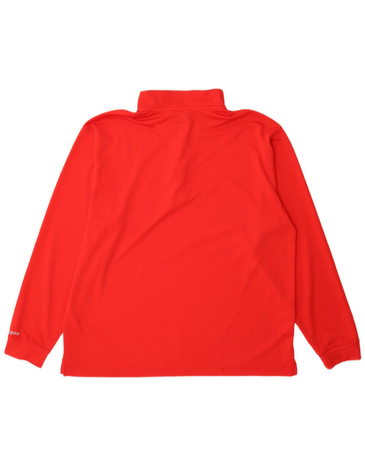 Top pentru trening Izod pentru bărbați, cu fermoar și gât, poliester roșu 2XL