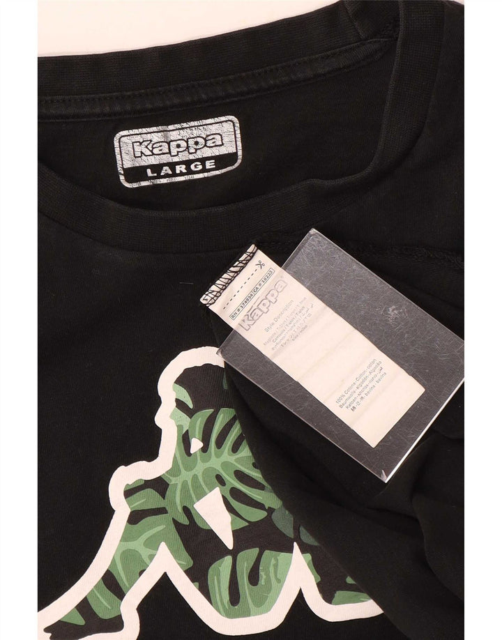 Tricou grafic pentru bărbați Kappa Top mare bumbac negru