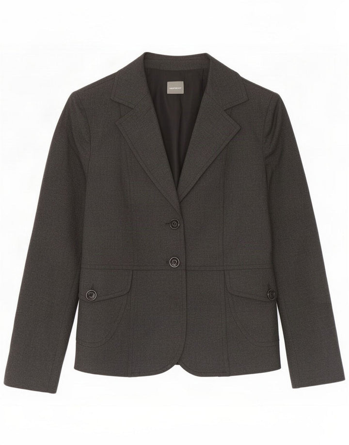 New Penny Jachetă Blazer pentru femei cu 2 nasturi UK 10 Small Gri Viscose