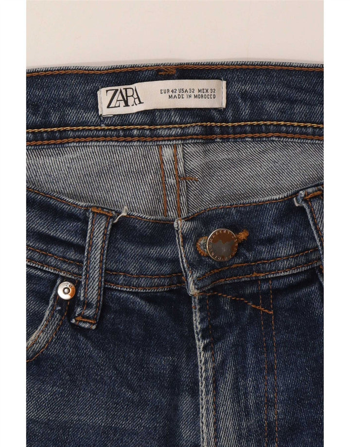 Blugi slim pentru bărbați Zara EU 42 Large W32 L30 Albastru