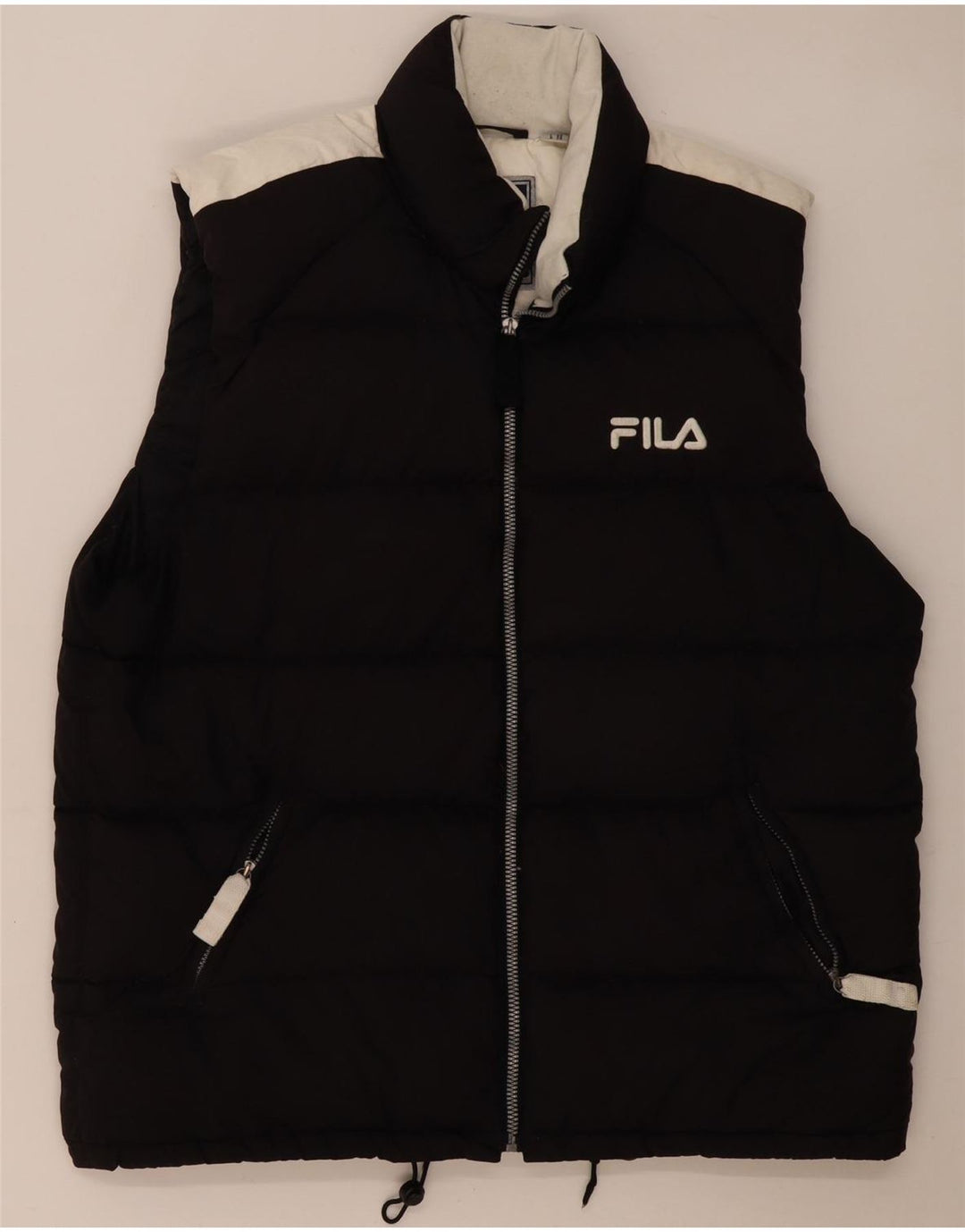 Gilet Fila pentru bărbați, căptușit IT 56 XL, negru, poliester color bloc