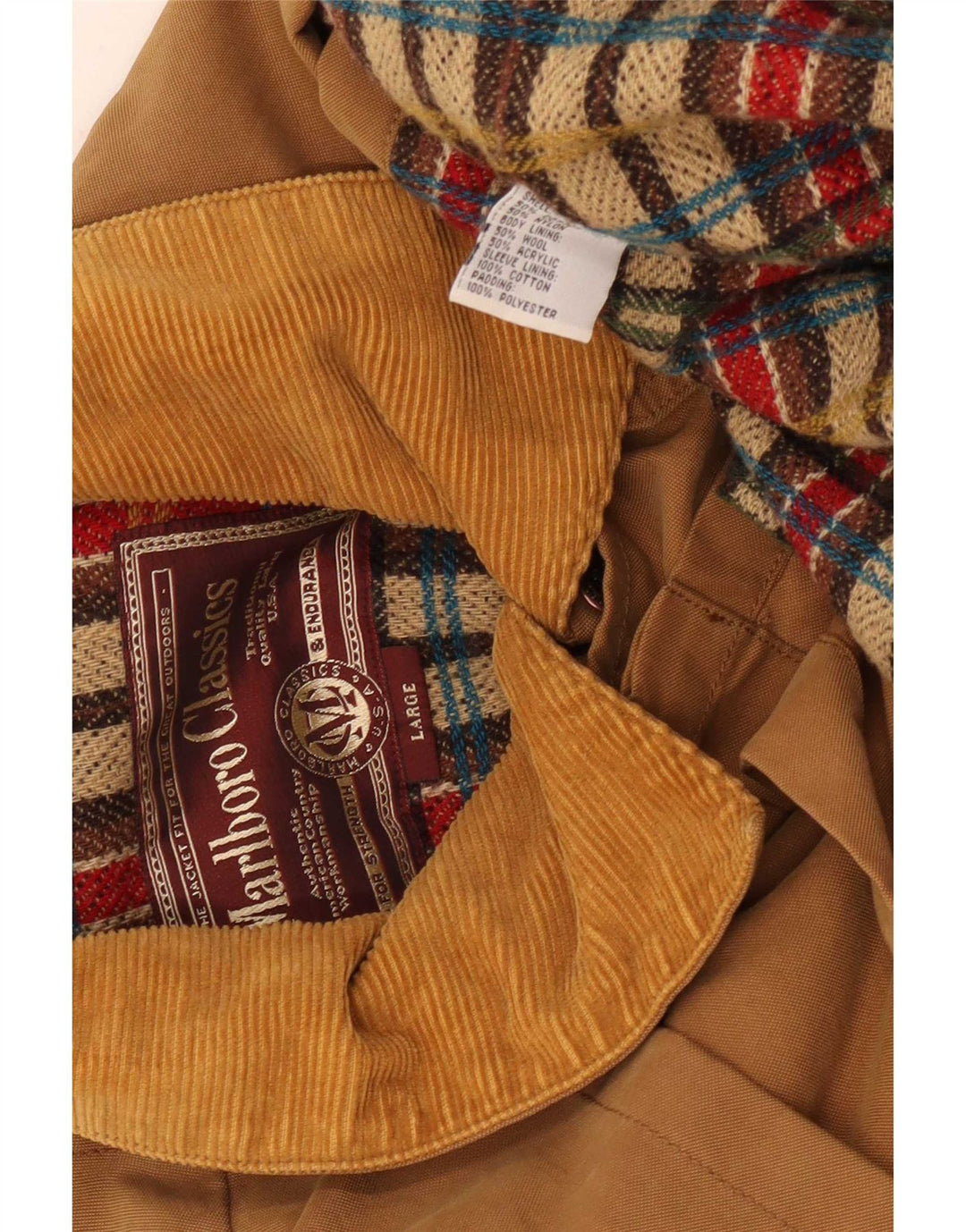 Palton Capelet pentru bărbați Marlboro Classics UK 40, mare, bej, bumbac