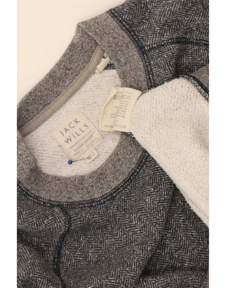 Jack Wills Pulover crop pentru femei UK 10 Small Grey Herringbone