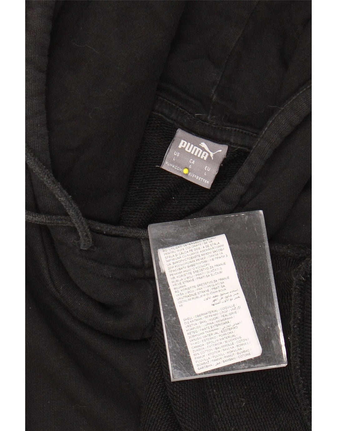 Pulover cu glugă cu grafic PUMA pentru femei UK 16 mare, negru, bumbac color bloc