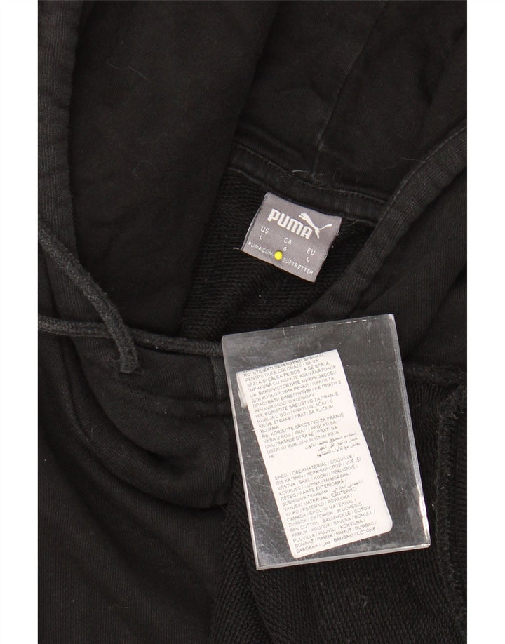 Pulover cu glugă cu grafic PUMA pentru femei UK 16 mare, negru, bumbac color bloc