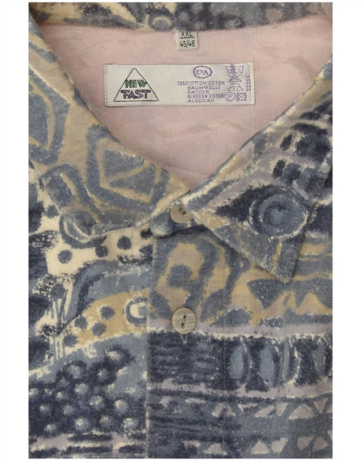 Cămașă de flanel pentru bărbați C & A, bumbac geometric 2XL albastru