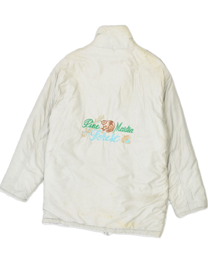 STARRING Womens Bomber Jacket UK 14 Medium Beige Polyester | Vintage | Thrift | Second-Hand | Used Clothing | Messina Hembry 