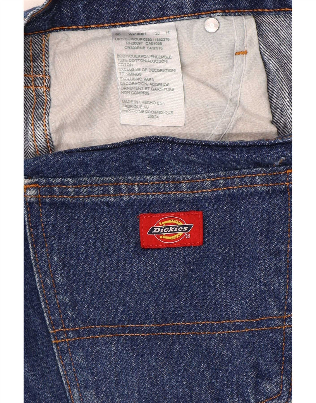 Blugi drepti pentru bărbați Dickies W30 L28 Bumbac albastru
