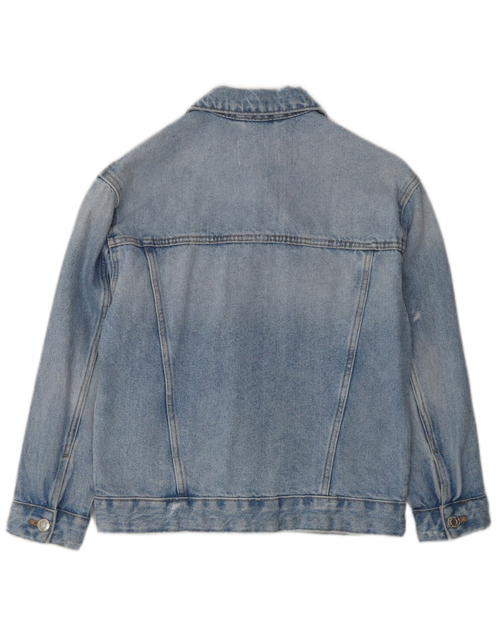 Jachetă Zara Fete Denim Distressed 9-10 Ani Albastru