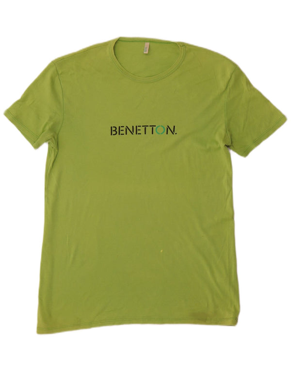 Tricou grafic Benetton pentru bărbați Top XL Bumbac verde