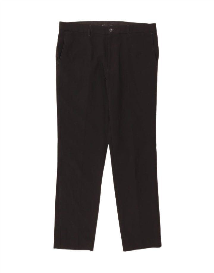 Marks & Spencer Pantaloni chino croiți pentru bărbați L34 L31 Poliester negru