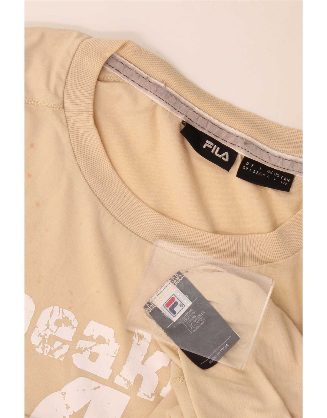 Tricou grafic Fila pentru bărbați Top mare, bej, bumbac