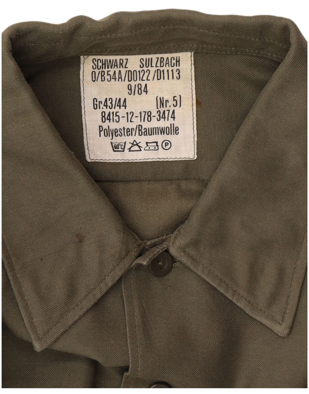 Cămașă Vintage pentru bărbați Mărimea 43/44 XL Kaki Poliester