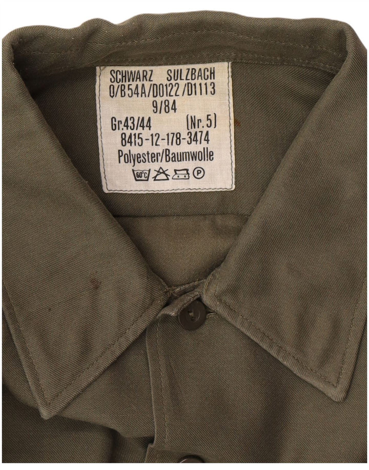 Cămașă Vintage pentru bărbați Mărimea 43/44 XL Kaki Poliester