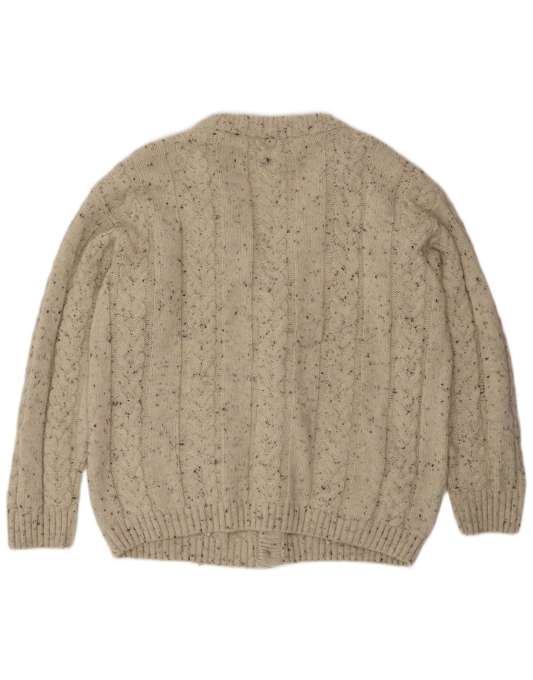 Cardigan Vintage pentru bărbați, lână mare, bej, cu pete