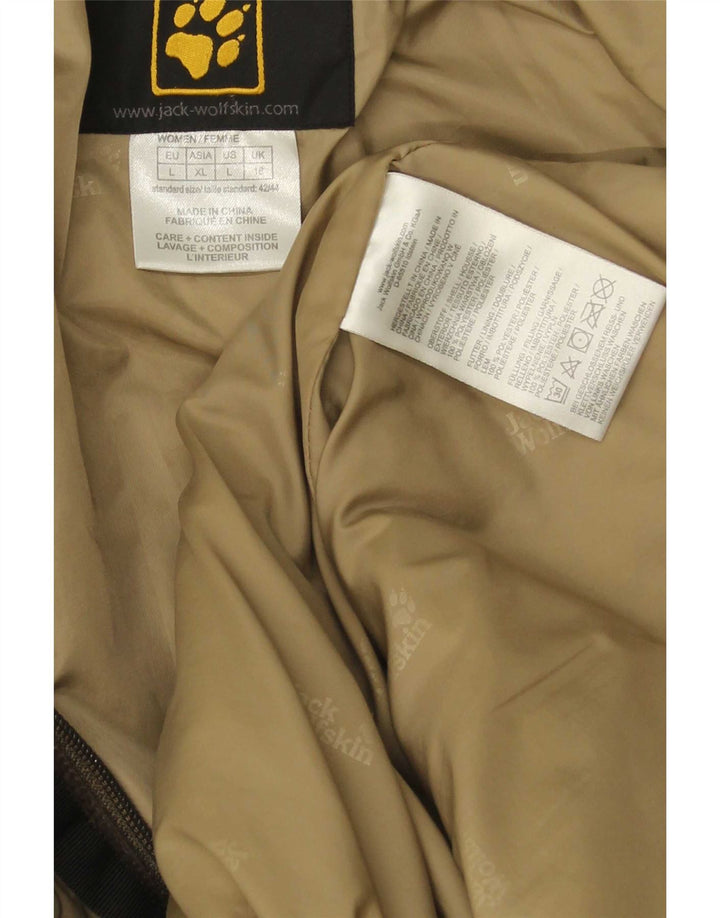 Jack Wolfskin Palton căptușit cu glugă pentru femei UK 16 Poliester maro mare