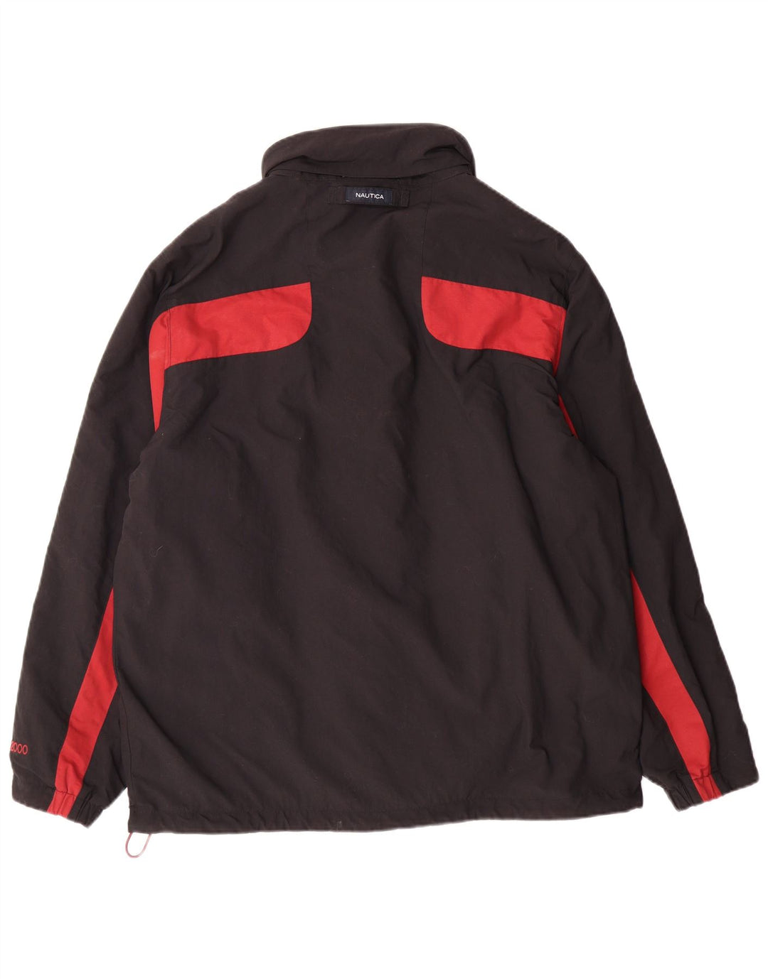 NAUTICA Mens Hooded Reversible Jacket UK 38 Medium Black Colourblock Nylon