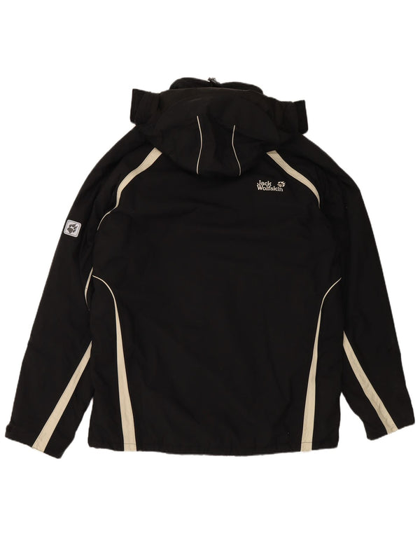 JACK WOLFSKIN Jachetă de vânt cu glugă pentru bărbați UK 44 XL, negru, bloc de culoare