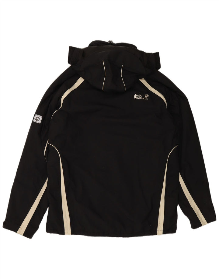 JACK WOLFSKIN Jachetă de vânt cu glugă pentru bărbați UK 44 XL, negru, bloc de culoare