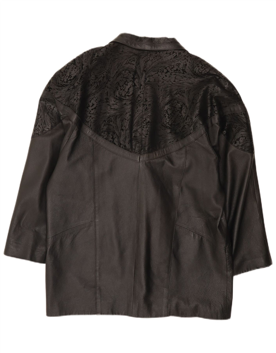 Jachetă de piele vintage supradimensionată pentru femei IT 48 2XL din piele neagră