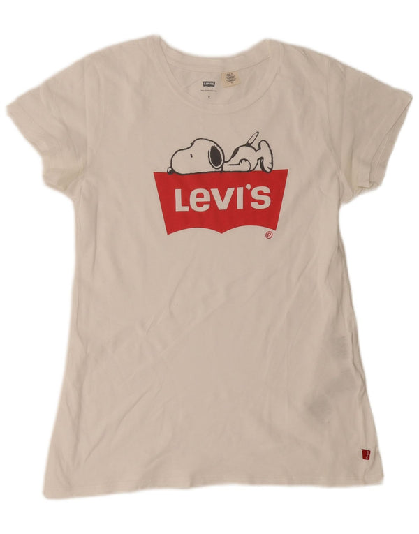 Tricou grafic Levi's pentru femei Top UK 12 Medium White Bumbac