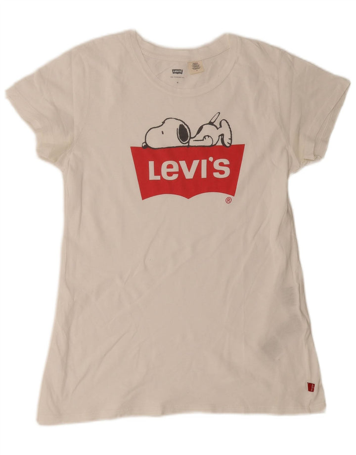 Tricou grafic Levi's pentru femei Top UK 12 Medium White Bumbac