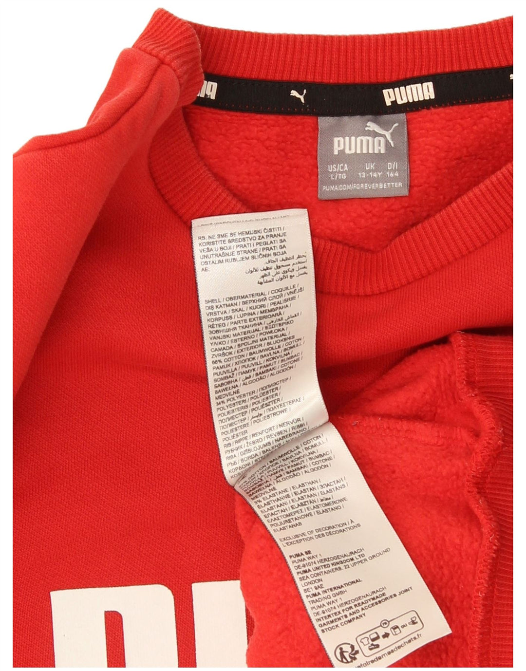 Puma Băieți Pulover Grafic Pulover 13-14 Ani Bumbac Roșu