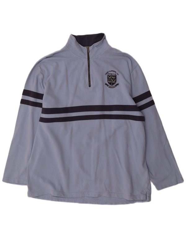 Crew Clothing Hanorac pentru bărbați cu fermoar și gât Pulover 2XL albastru bumbac color bloc