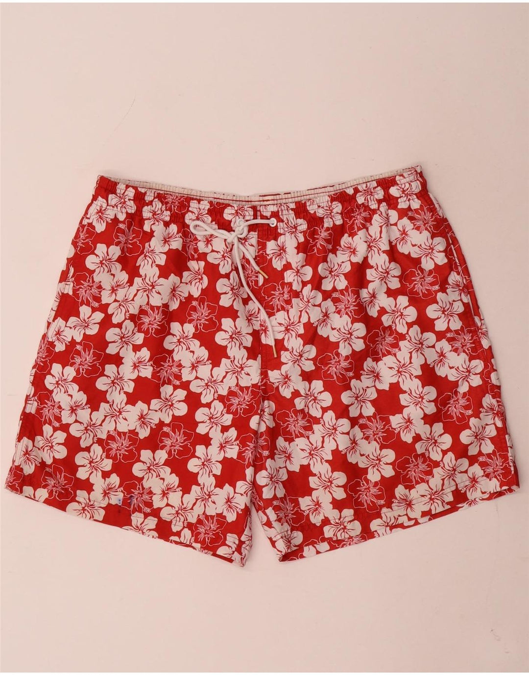 Pantaloni scurți de înot pentru bărbați Marks & Spencer, poliester floral, roșu, mare