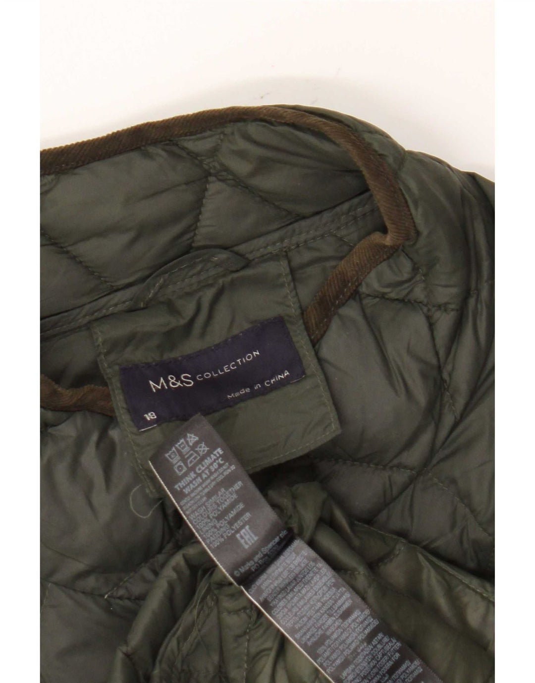 Palton căptușit pentru femei Marks & Spencer UK 18 XL Kaki Poliamidă