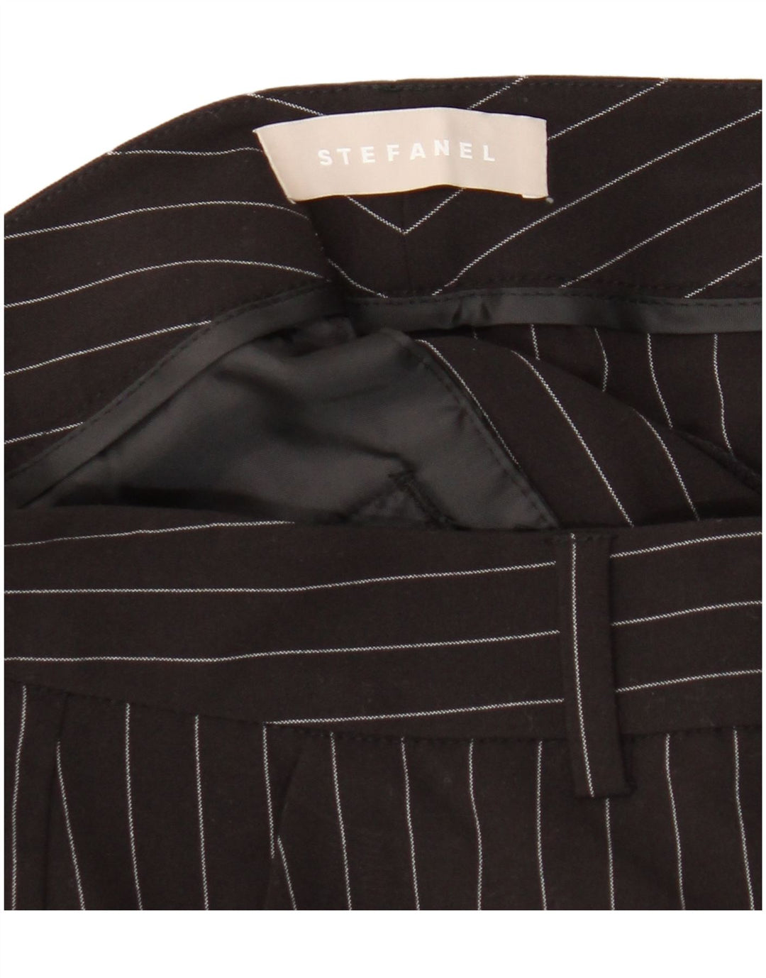 Stefanel Pantaloni Slim Femei L32 L28 Negru Dungi