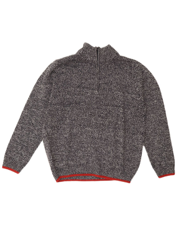 Pulover pentru bărbați Atlas For Men, cu fermoar, cu gât, XL, albastru marine, acrilic pătat