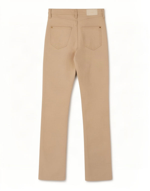 Blugi drepti pentru femei cu talie înaltă Zara EU 34 2XS L24 L31 bumbac bej