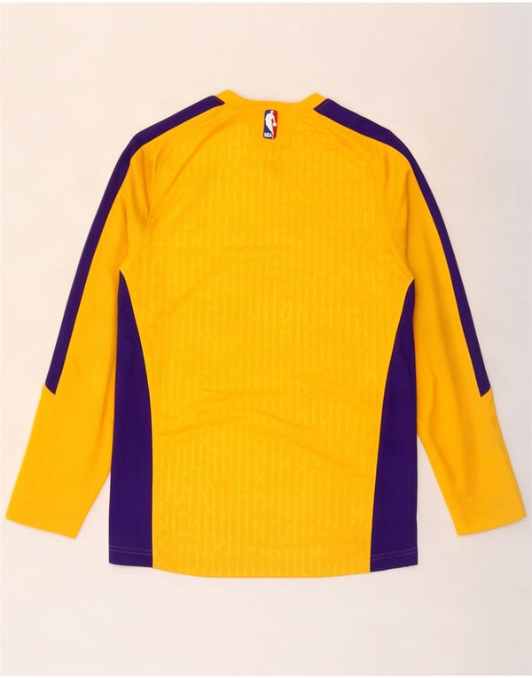 Adidas pentru bărbați Lakers Graphic Top cu mânecă lungă, galben mic Colorblock