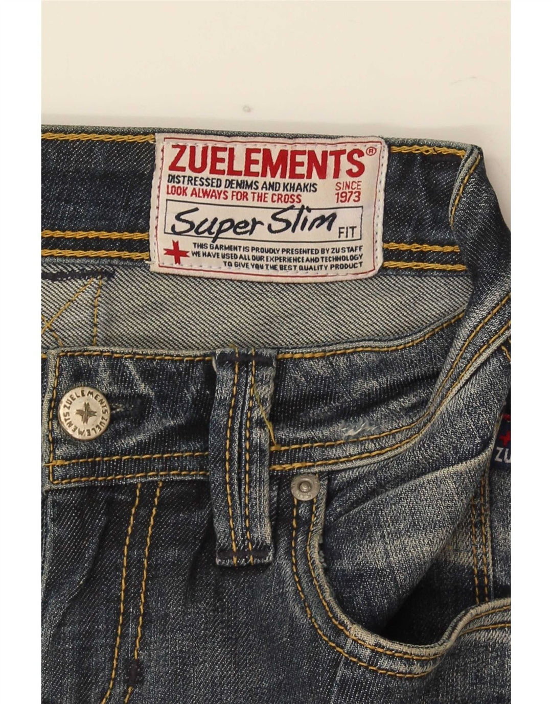 Zu Elements Blugi skinny distressed pentru femei W26 L31 bumbac albastru