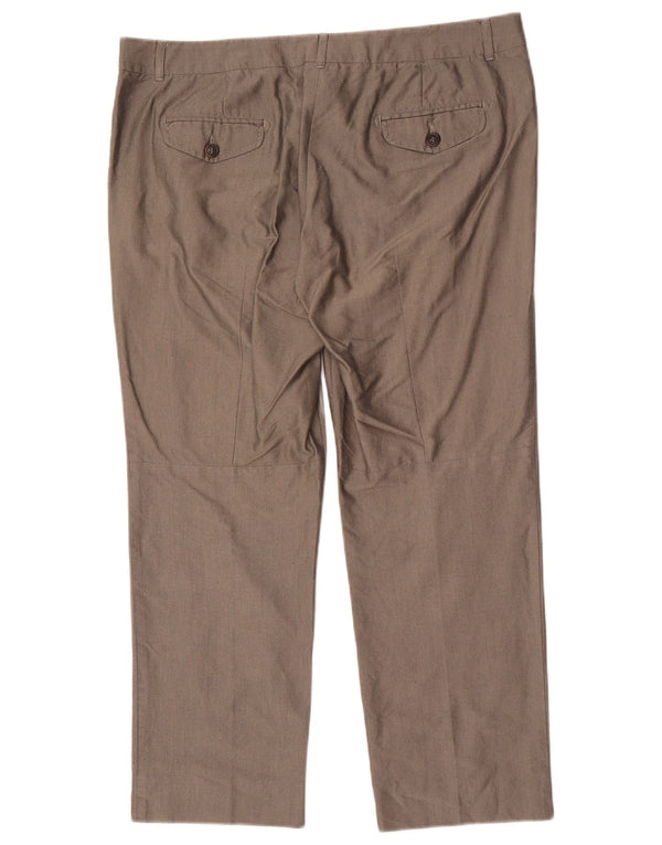 Max Mara Pantaloni chino drepți pentru femei UK 16 Large W36 L27 Bumbac gri