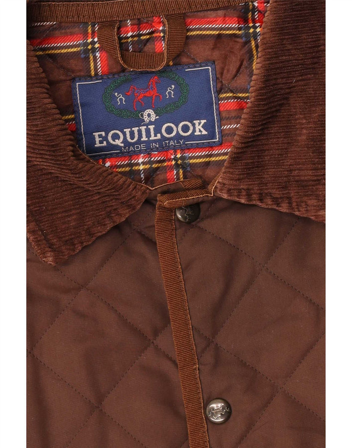 Vintage Mens Quilted Jacket UK 40 Large Brown