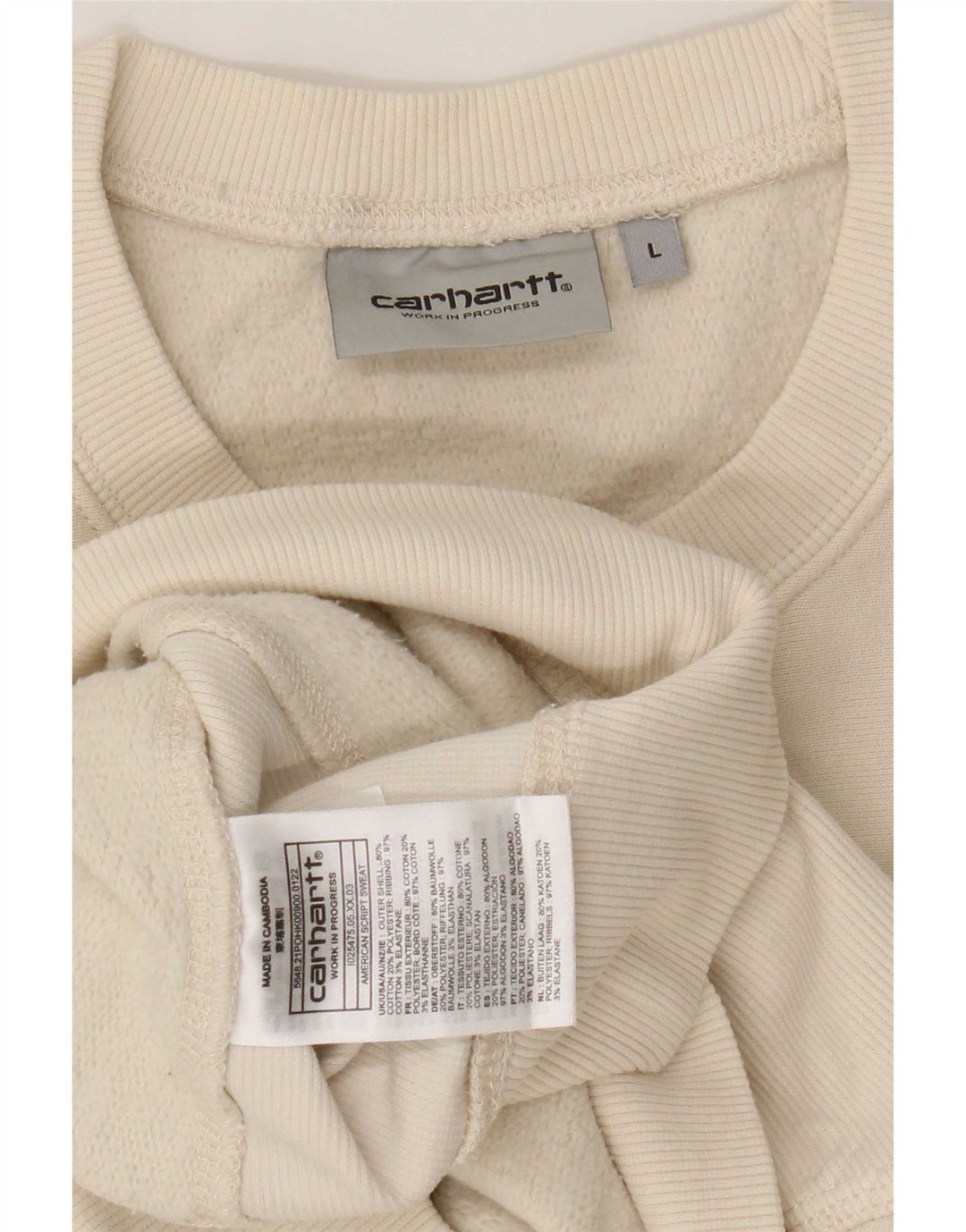 Hanorac pentru bărbați Carhartt Pulover mare, bej, bumbac
