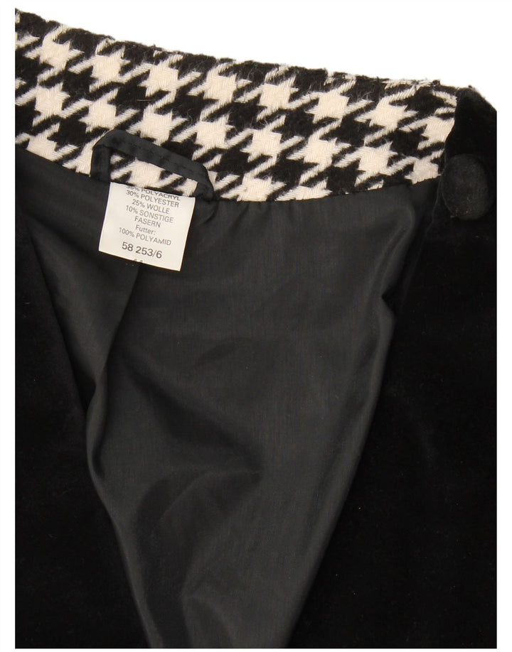 Palton dublu pentru femei vintage UK 20 2XL negru din poliacrilic